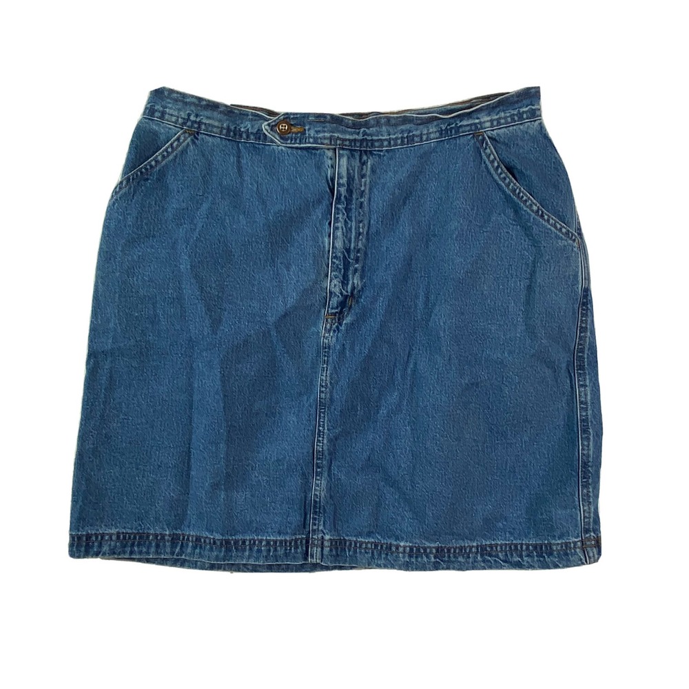 Vintage Northwest Blue Jean‎ Skirt Womens 16 Blue 90s Y2K Denim 33x19 Minimalist